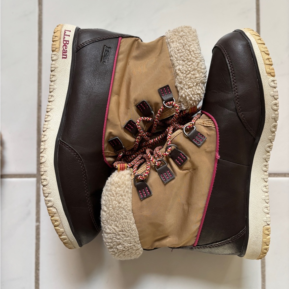 LL BEAN Women's Brown Nylon Waterproof
Insulated Ultralight Pac Boots Size 8 - Picture 7 of 10